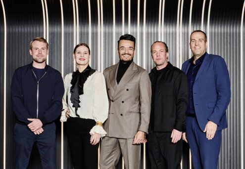 Vlnr: Sam Bittner (Director Artist & Music Warner Music Central Europe), Doreen Schimk (Co-President Warner Music Central Europe), Giovanni Zarrella, Fabian Drebes (Co-President Warner Music Central Europe), Sascha Rinne (Geschäftsführer SR Management GmbH) © Ben Wolf 